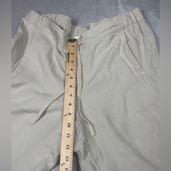 J.Jill Love Linen 100% Linen Cream Drawstring Wide Leg Casual Pants Size Medium - Picture 10 of 16